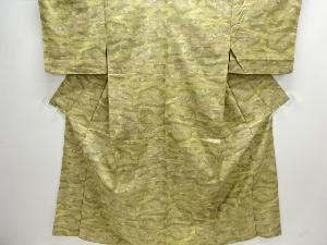 家屋風景模様織り出し西陣お召単衣着物